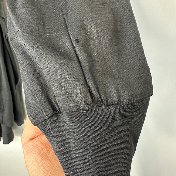 Icebreaker Merino Wool Long Sleeve Black Wrap Cardigan Sweater Medium - Picture 4 of 5